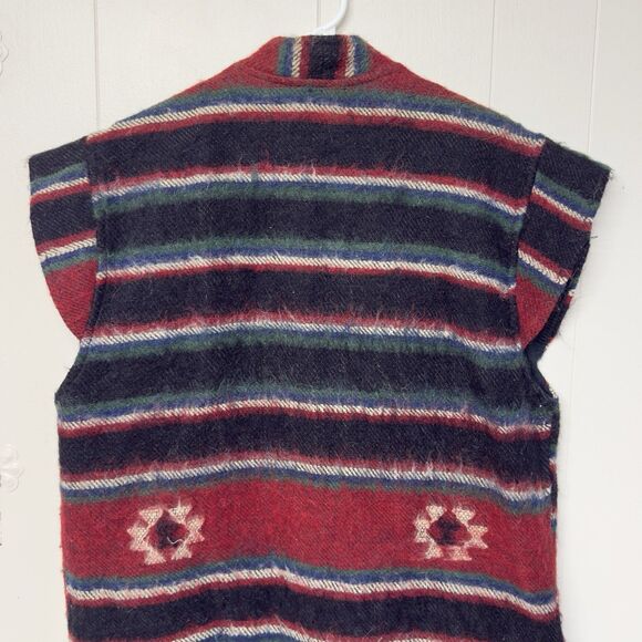 Nepal Tibet Handmade Wool Vest Lined Traditional Design Pocket Unisex Large - Picture 9 of 10